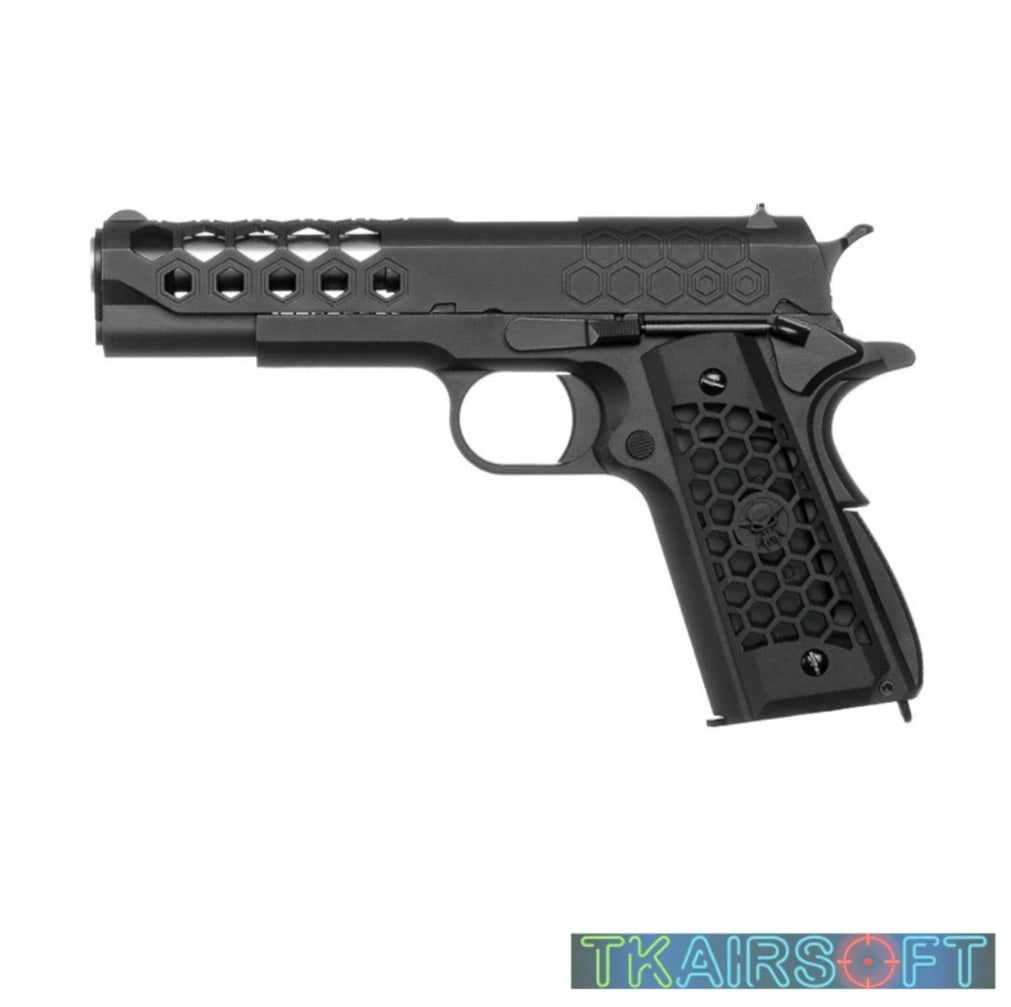 WE 1911 HEX CUT GBB PISTOL BK
