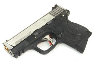 WE SMALL BIRD / M&P9 Compact T5A GBB PISTOL ( Sliver Slide / Gold Barrel / Black Frame )