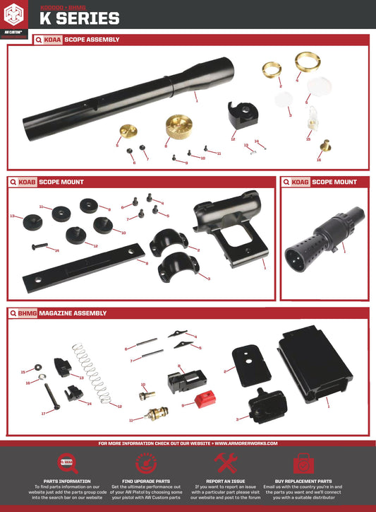 AW Custom K00001 Series Replacement Parts