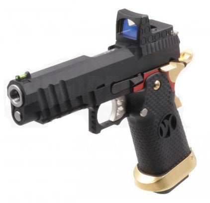AW Custom HX2601 GBB Airsoft Pistol With Dummy Red Dot Sight ( BK / Gold )
