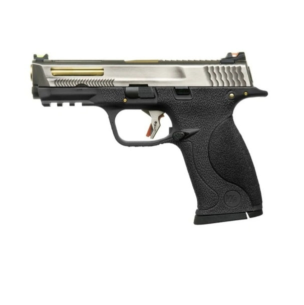 WE BIG BIRD / M&P9 T5B GBB Airsoft ( Silver Slide / Gold Barrel / Black Frame )