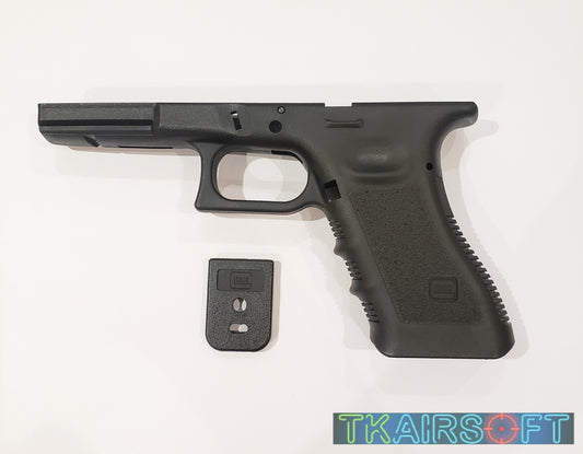 TK CUSTOM / WE G17 GEN3 LOWER FRAME & MAG BASE BK (FULL MARKING)