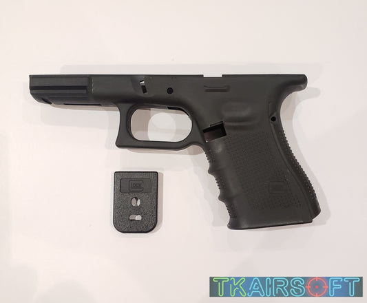 TK CUSTOM / WE G19 GEN4 LOWER FRAME & MAG BASE BK (FULL MARKING)