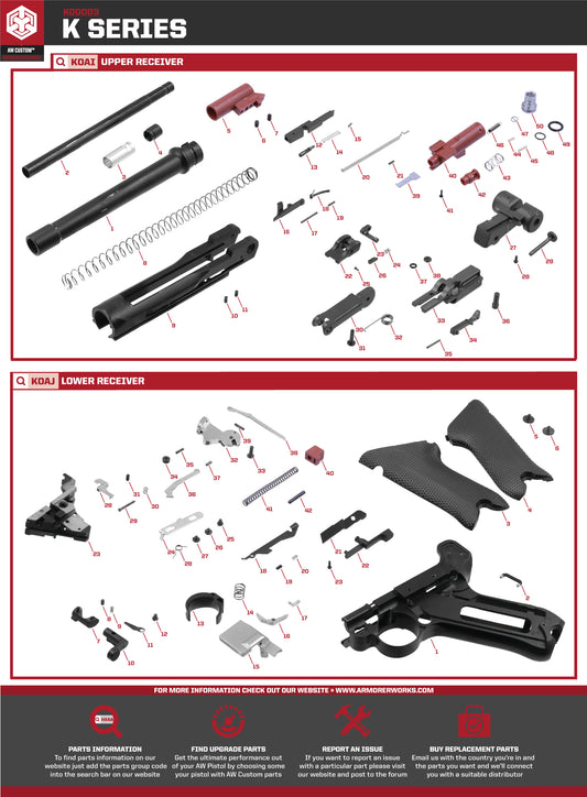 AW Custom K00003 Series Replacement Parts