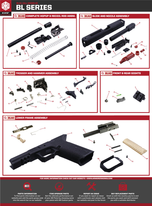 AW Custom SAI-BLU Series Replacement Parts
