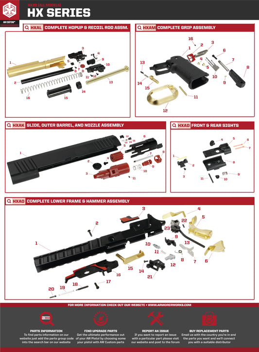 AW Custom HX20 Series Replacement Parts
