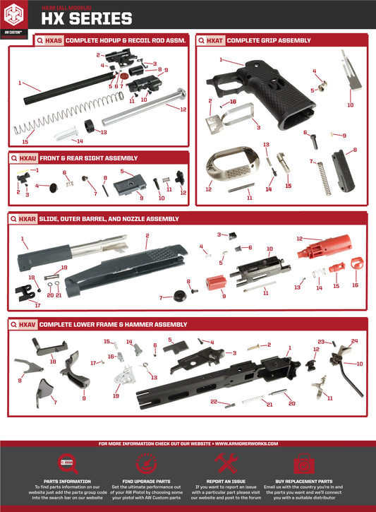 AW Custom HX22 Series Replacement Parts