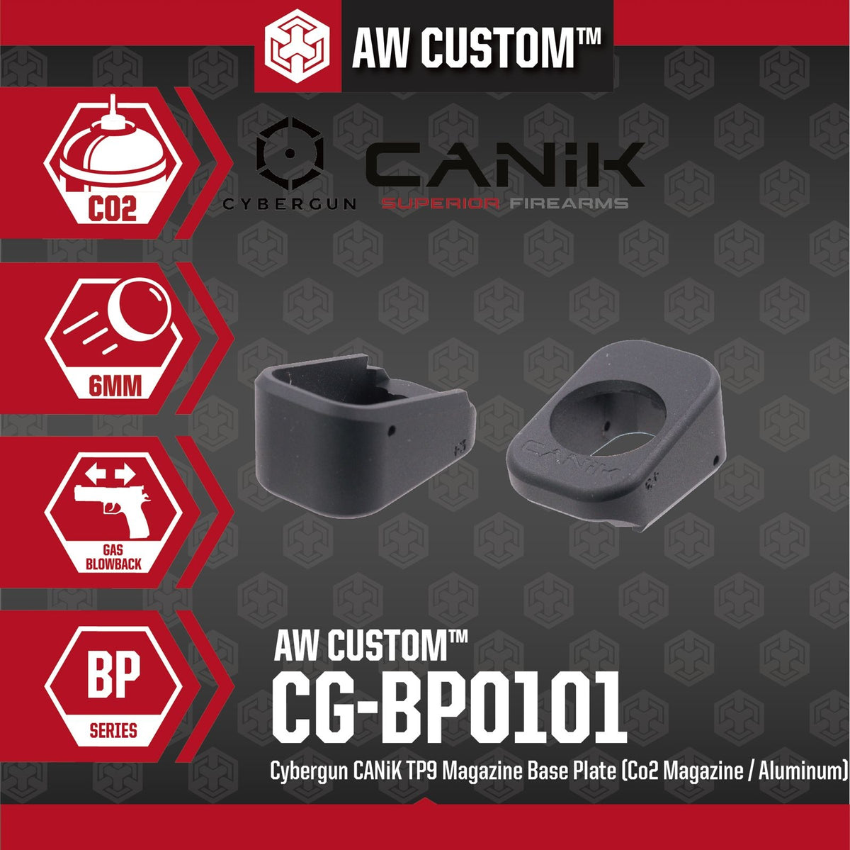 Cybergun CANiK TP9 Magazine Base Plate (Co2 Magazine / Aluminum)