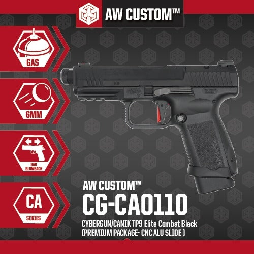 Cybergun CANik TP9 Elite Combat Black (Premium Package - CNC Aluminium Slide)