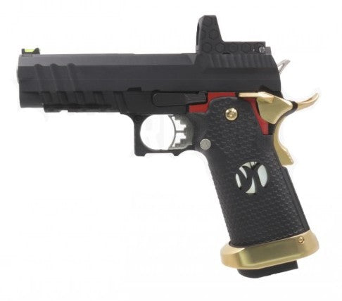 AW Custom HX2601 GBB Airsoft Pistol With Dummy Red Dot Sight ( BK / Gold )