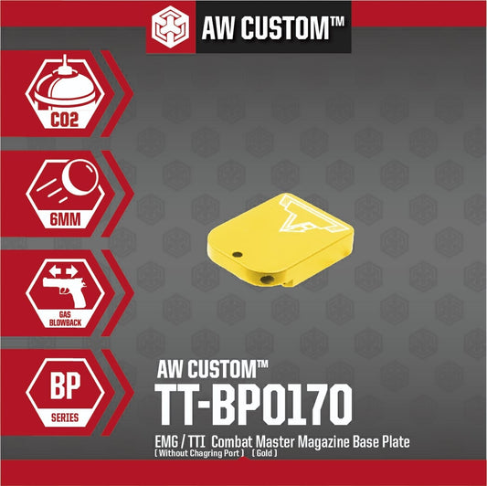 EMG / TTI COMBAT MASTER MAGAZINE BASE PLATE (NO CHARGING PORT - GOLD)