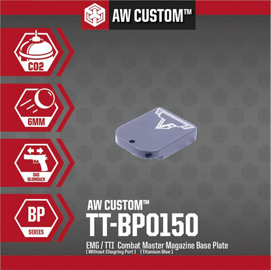 EMG / TTI COMBAT MASTER MAGAZINE BASE PLATE (NO CHARGING PORT-TITANIUM BLUE)