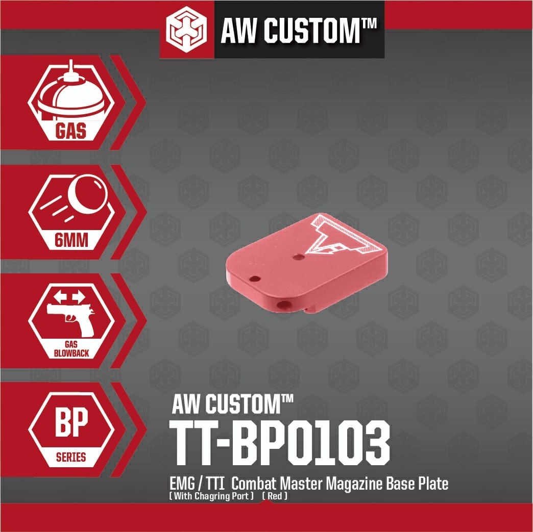 EMG / TTI COMBAT MASTER MAGAZINE BASE PLATE (WITH CHARGING PORT-RED)