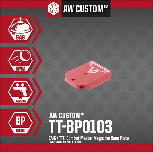 EMG / TTI COMBAT MASTER MAGAZINE BASE PLATE (WITH CHARGING PORT-RED)