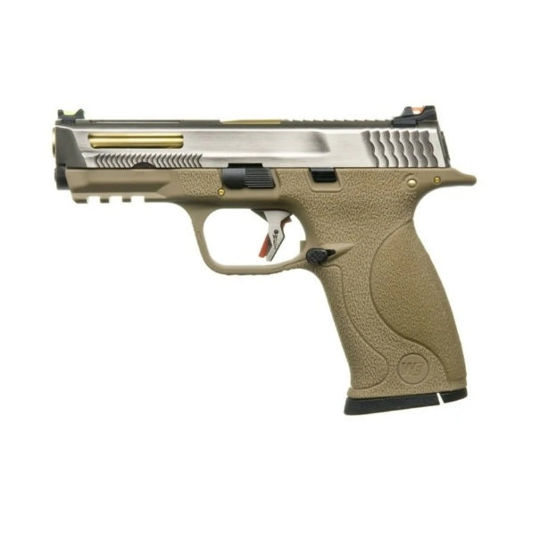 WE BIG BIRD / M&P9 T7B GBB Airsoft ( Silver Slide / Gold Barrel / Tan Frame )