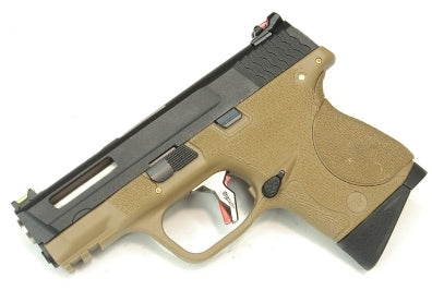 WE Small Bird / M&P9 Compact T4B GBB Pistol (Black Slide / Silver Barrel / Tan Frame)