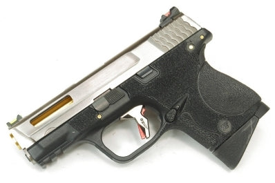WE SMALL BIRD / M&P9 Compact T5B GBB PISTOL (Silver Slide / Gold Barrel / Black Frame)
