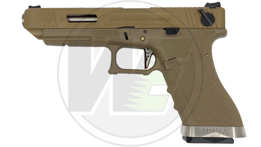 WE G35 T10 GBB Pistol ( Tan Slide / Sliver Barrel / Tan Frame )