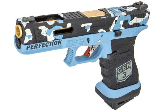 WE G17 SECRET VER. GBB PISTOL CAMO BLUE (Semi-Auto / Full Auto)