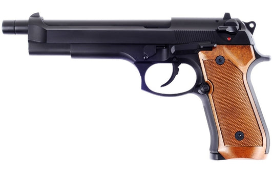 WE M9 LONG GBB PISTOL BK (BROWN GRIP)